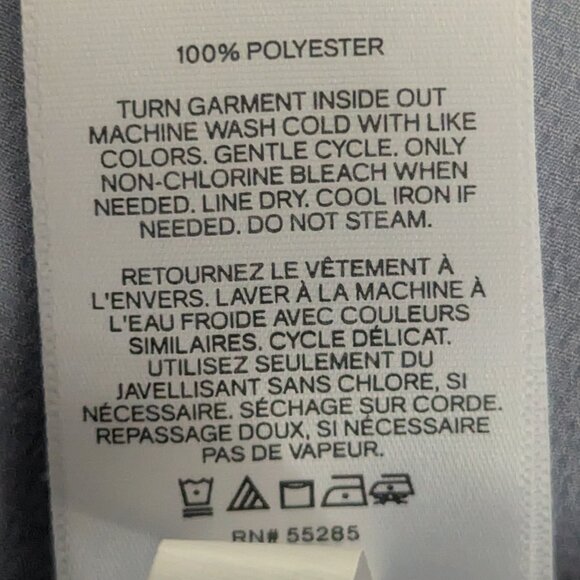 Express Slim Ruffle Covered Button Portofino Shirt in Slate Blue Size Small - Picture 6 of 8